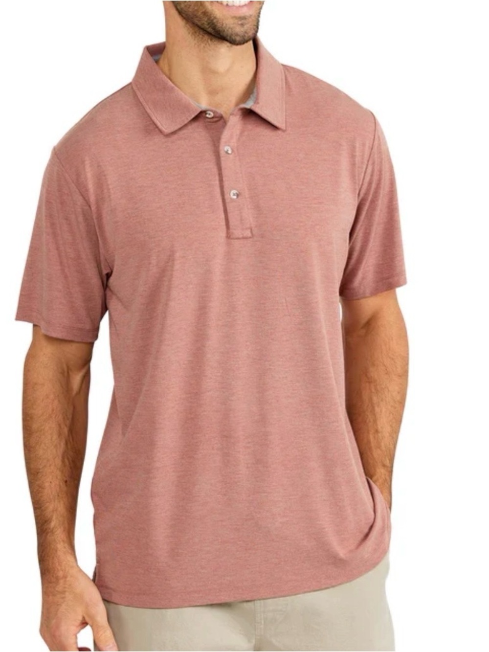 Free Fly Apparel Men's Bamboo Flex Polo Heather Brick Sz Medium